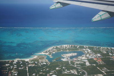 Aerial view of sea seen from airplane