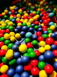 Close-up of multi colored ball pool