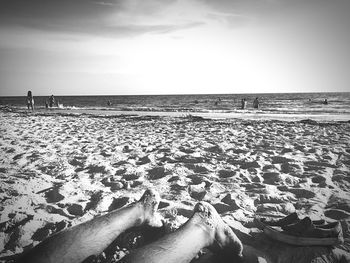 Scenic view of beach against sky