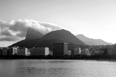 View of mountain range against sky