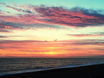 Scenic view of sea at sunset