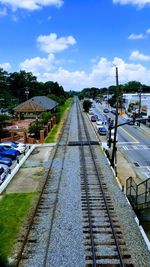 Railroad tracks against sky