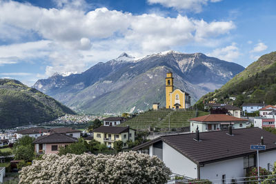 Beautiful little church in hill in bellinzona