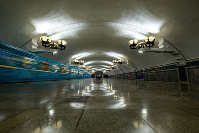 Illuminated lights in subway