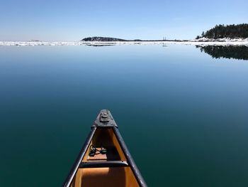 Boat on calm lake