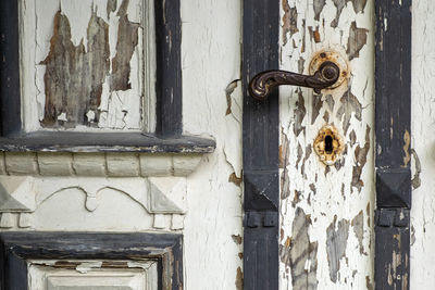 Closed door of old building