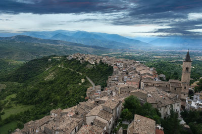 Medieval town of pacentro in abruzzo italy