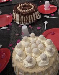 High angle view of cupcakes on table