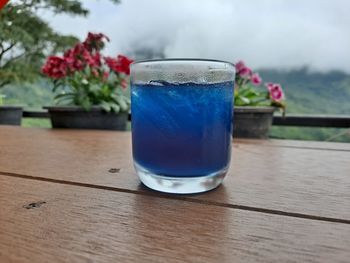 Close-up of drink in glass on table