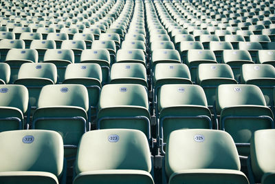 Full frame shot of empty chairs