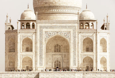 Low angle view of taj mahal on sunny day