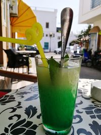 Close-up of drink on table