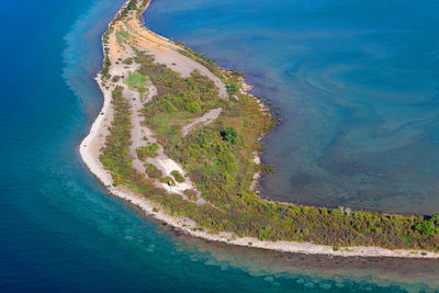 High angle view of bay