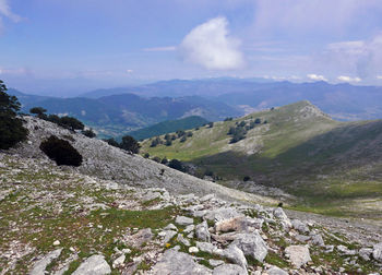 Panoramic view of the suggestive lepini mountains in italy