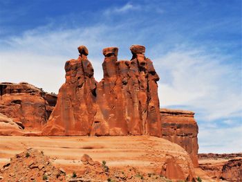 View of rock formations against sky