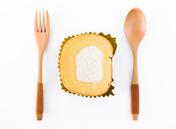 Directly above shot of cookies against white background