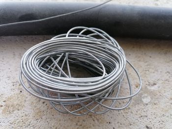 High angle view of electric lamp on table