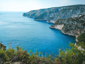 High angle view of sea against sky