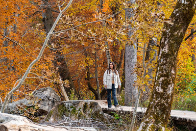 Girl on wooden