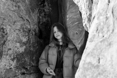 Portrait of a teenage girl in the ukrainian carpathians.