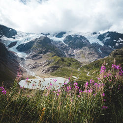 Scenic view of mountains against sky