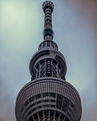 Low angle view of building against cloudy sky