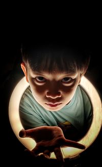 Close-up portrait of cute boy