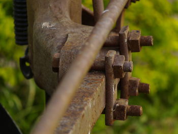 Close-up of rusty machine part