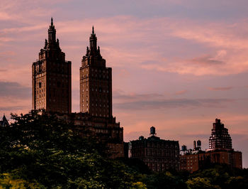 View of buildings against sky during sunset