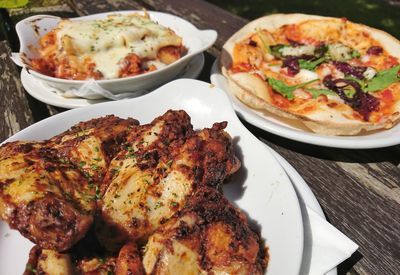 Close-up of food in plate on table