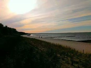 Scenic view of sea at sunset