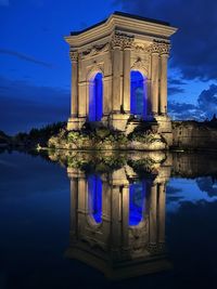 Scenic view of sea against sky at night