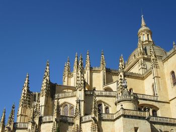 Low angle view of cathedral against blue sky