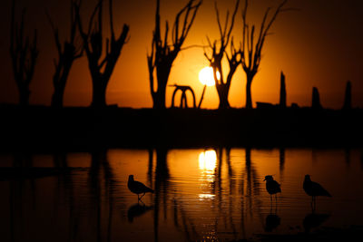 Sunset over lake