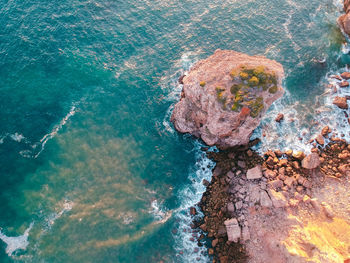 High angle view of beach