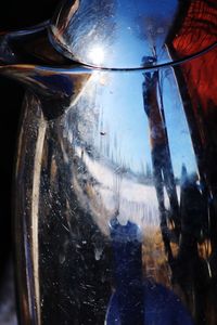 Close-up of ice in glass