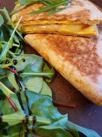 High angle view of breakfast on plate