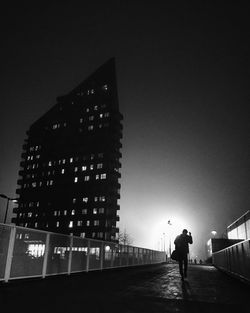 View of city at night