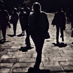 Shadow of man on wall