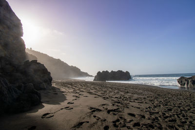 Scenic view of beach against sky