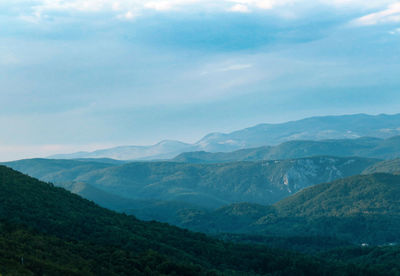 Scenic view of mountains against sky