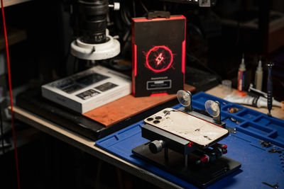 Close-up of machine part