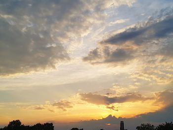 Low angle view of sky during sunset