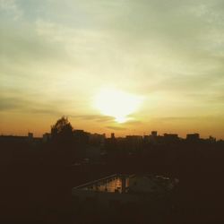 View of cityscape at sunset