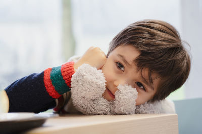 Close-up portrait of cute boy