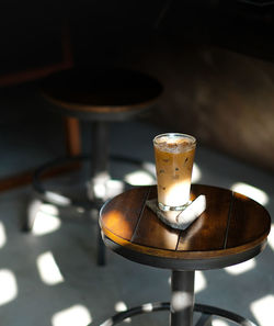 Close-up of coffee cup on table