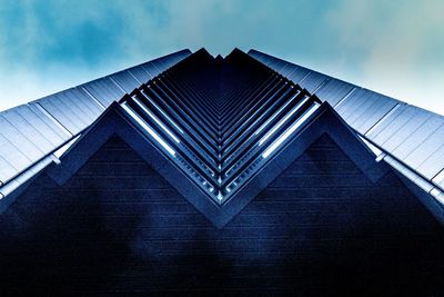 Low angle view of modern building against sky