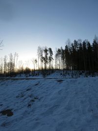 Scenic view of landscape against clear sky