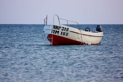 View of boats in sea