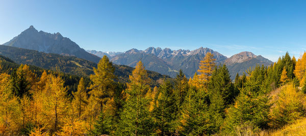Scenic view of mountains against clear sky